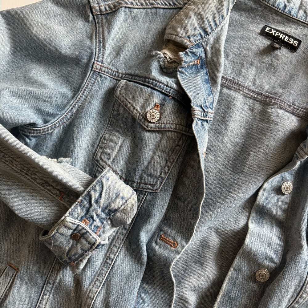 Express Faded Blue Denim Jacket